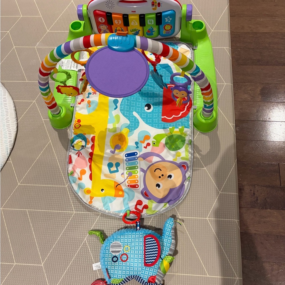 Fisher-Price Colorful Green Activity Gym with Rainbow Arch and Piano